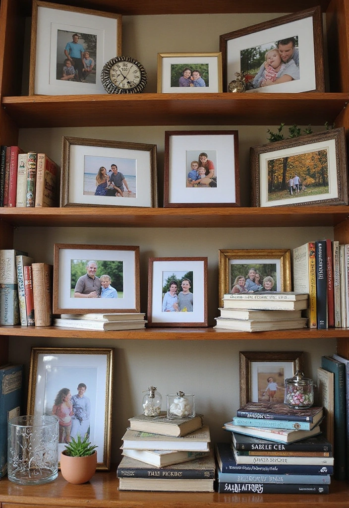 13 Genius Bookshelf Styling Tips That Will Transform Your Space into a Bookworm's Paradise! - 8. Personal Touches with Photos