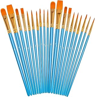 Soucolor Acrylic Paint Brushes Set, 20Pcs Round Pointed Tip Artist Paint...