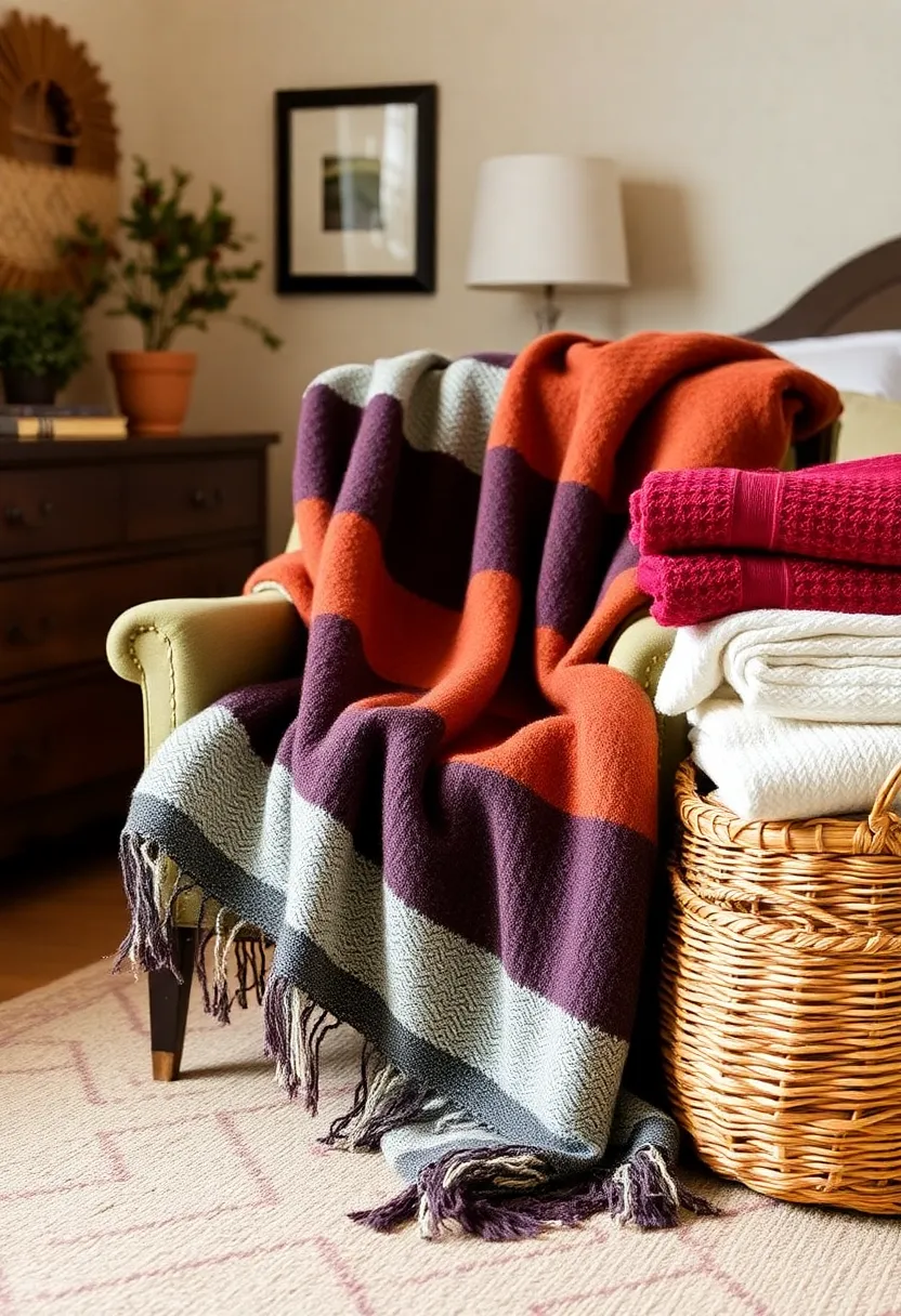 18 Must-Try Fall Bedroom Decor Ideas for Book Lovers (Don't Miss #15!) - 16. Festive Decorative Throws