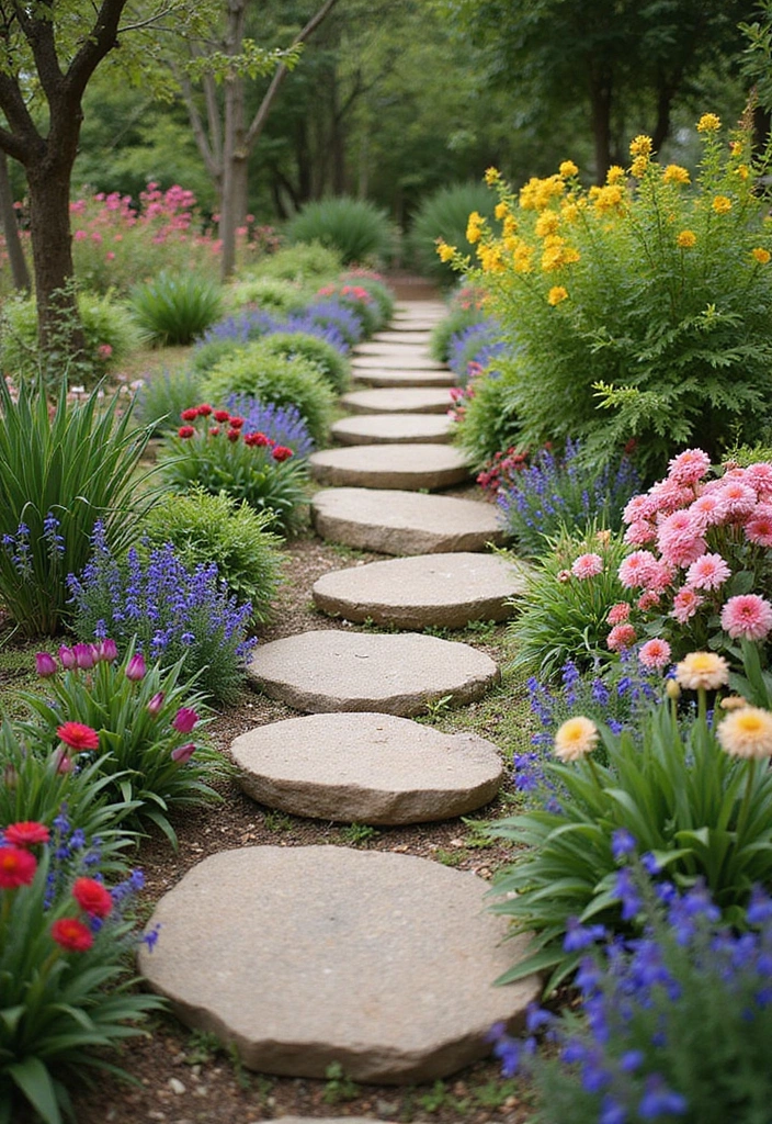 18 Aesthetic Low-Maintenance Garden Ideas for Book Lovers  - 13. Stepping Stones
