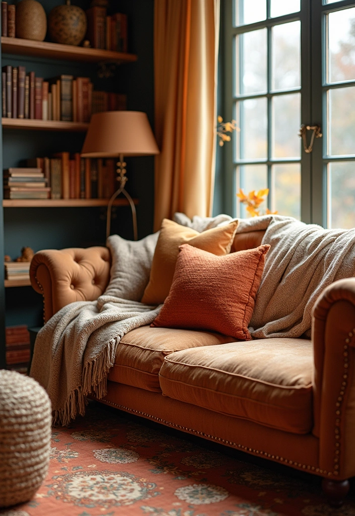 14 Cozy Fall Home Decor Ideas for Book Lovers That Will Transform Your Reading Nook! - 11. Autumn-Inspired Fabrics