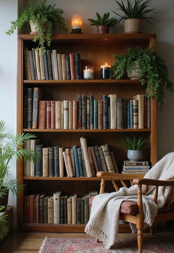 15 Boho Home Office Decor Ideas Every Book Lover Will Adore  - 2. Vintage Bookshelf