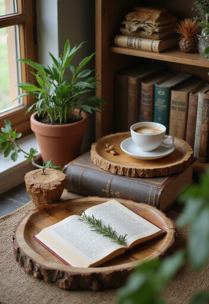 25 Cottagecore Book Nook Inspirations That Will Make You Dream of Reading! - 20. Natural Wood Elements