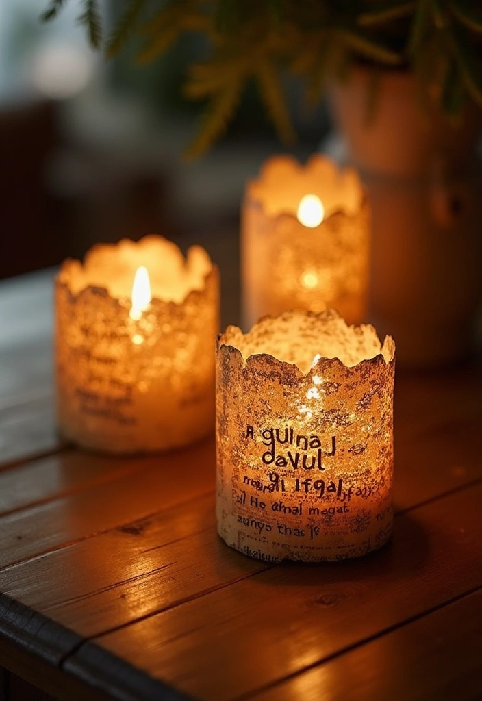 22 Easy Spring DIY Decor Projects for Book Lovers (Get Ready to Craft #18!) - 17. Book-themed Candle Holders