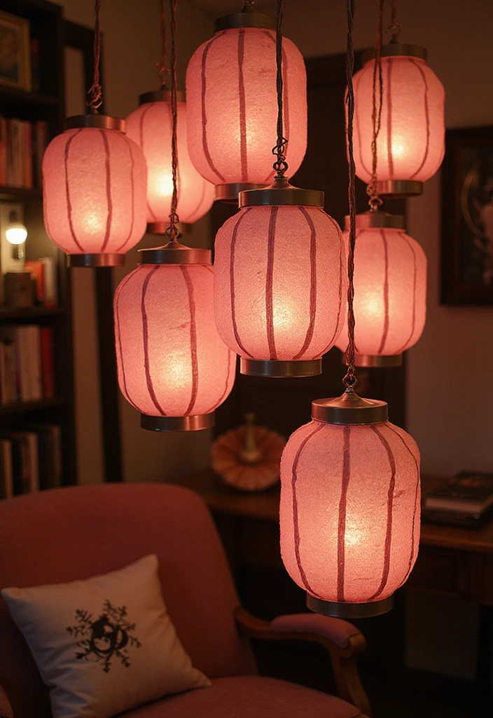 13 Adorable Pink Halloween Decor Ideas Every Book Lover Will Love - 10. Sweet Pink Lanterns