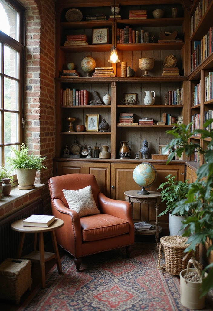 15 Mid-Century Book Nook Decor Ideas That'll Make You Want to Curl Up with a Classic! - 7. Vintage Finds and Treasures