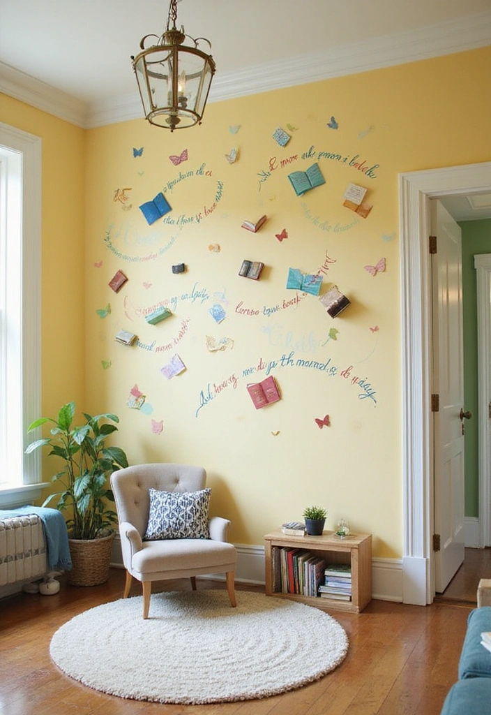 20 Modern Surreal Home Decor Ideas for Book Lovers That'll Leave You Speechless! - 17. Whimsical Wall Decals