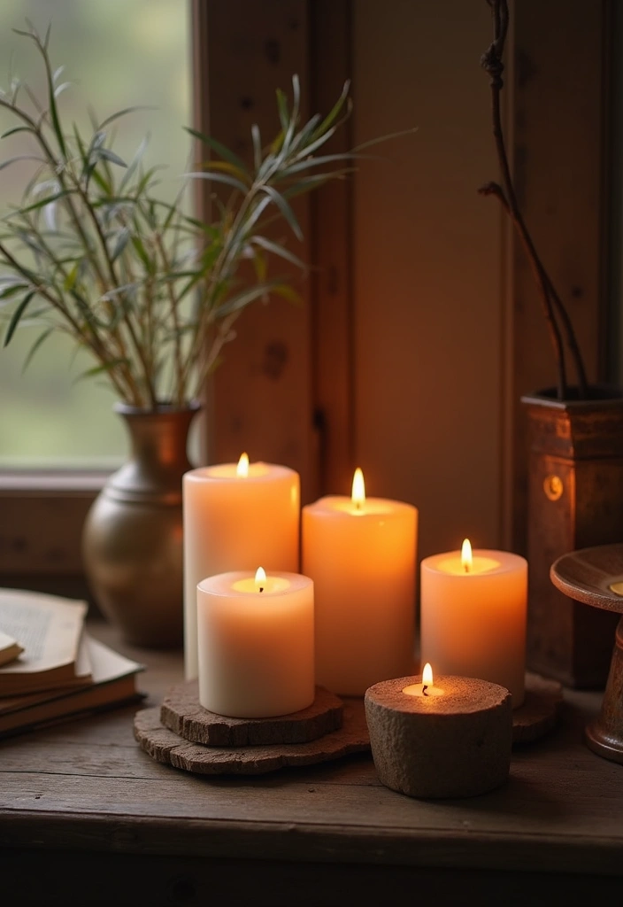 21 Aesthetic Cottagecore Home Decor Ideas That Book Lovers Will Adore! - 9. Cozy Candles