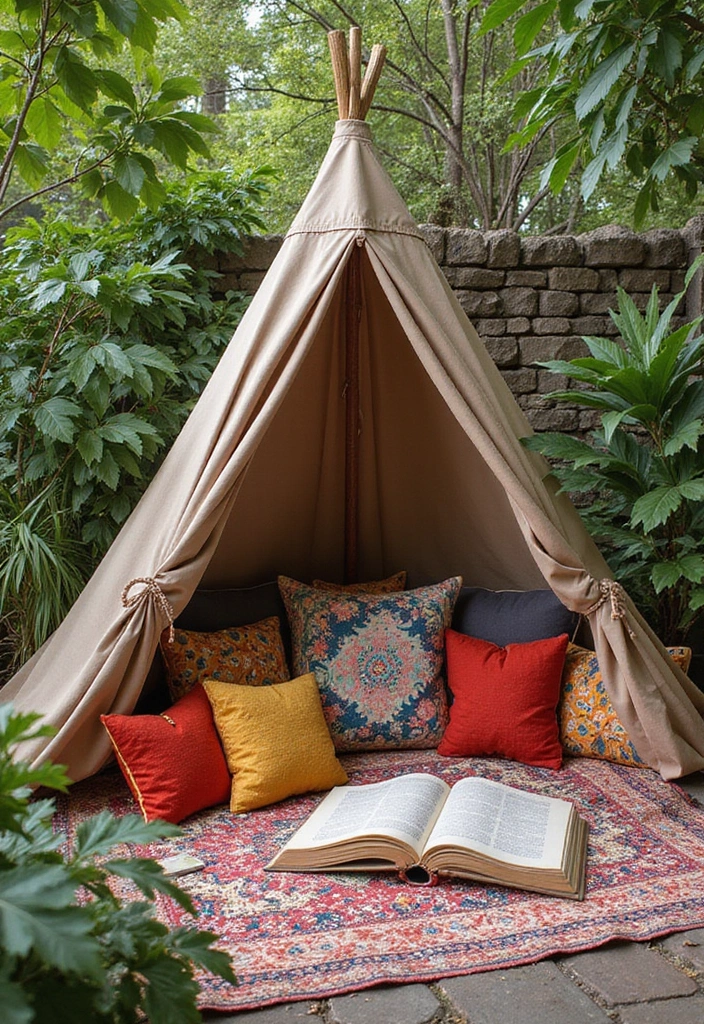 12 Boho Garden Decor Ideas Every Book Lover Will Adore - 5. Cozy Outdoor Reading Tent
