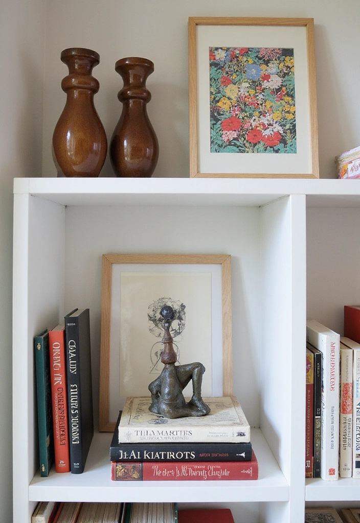 13 Genius Bookshelf Styling Tips That Will Transform Your Space into a Bookworm's Paradise! - 2. Mix Books with Art