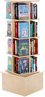 Guidecraft Floor Standing Rotating Book Display: Spinning Bookshelf Towe...