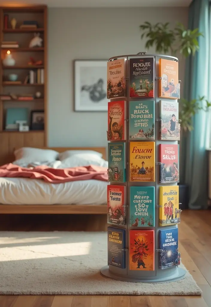 22 Modern Bedroom Decor Ideas for Book Lovers  - 20. Interactive Book Displays