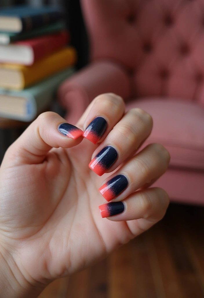 15 Personalized Square Nail Inspo for Every Book Lover (You’ll Be Inspired by #13!) - 9. Story-inspired Color Gradients