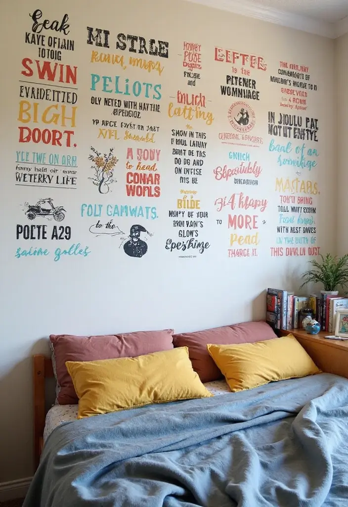 14 Dorm Wall Decor Ideas for Book Lovers to Elevate Your Room - 8. Literature-Themed Wall Decals