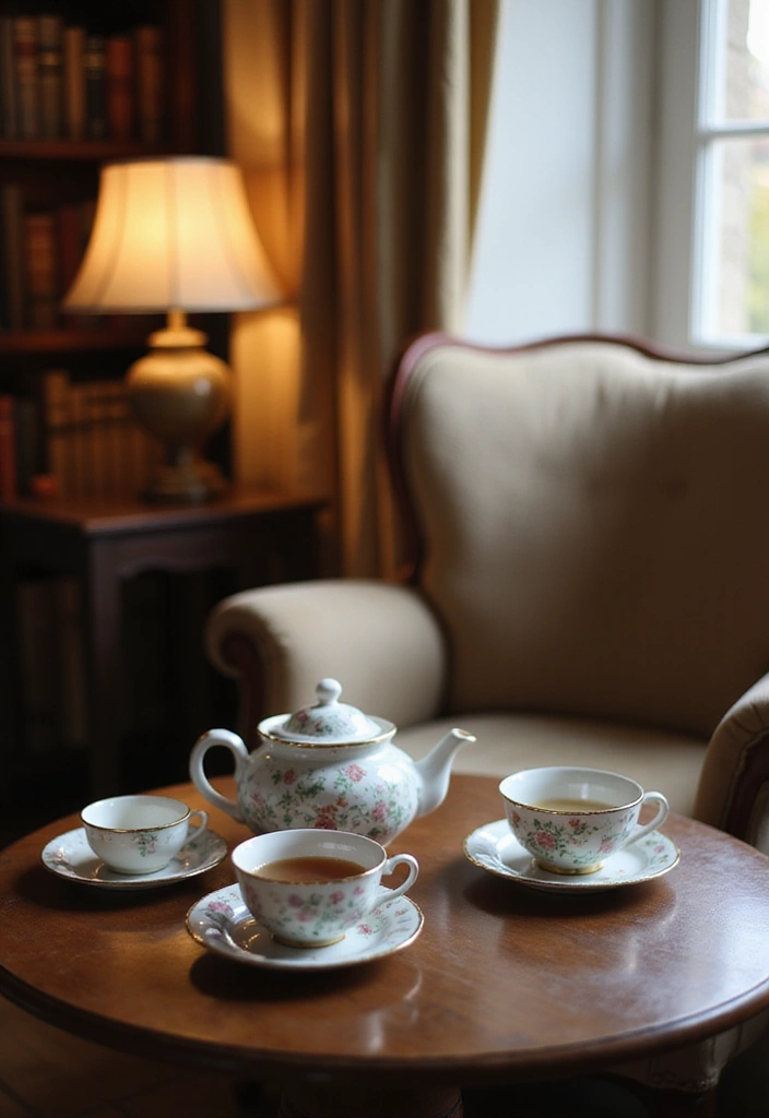 23 Aesthetic Grandmacore Home Decor Ideas for Book Lovers - 13. Vintage Tea Sets