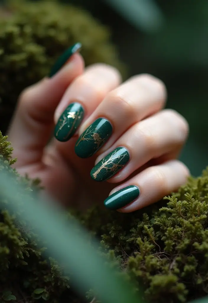 14 Gothic Nail Ideas That Will Make Every Book Lover's Heart Skip a Beat - 3. Enchanted Forest