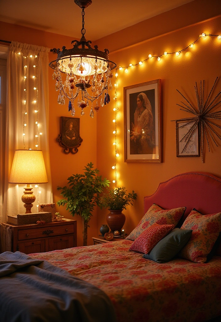12 Whimsical Maximalist Bedroom Decor Ideas for Book Lovers with Imagination! - 9. Playful Lighting Fixtures