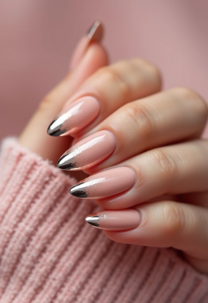 16 Chic Chrome Nail Art Ideas for the Stylish Bookworm (Don't Miss #3!) - 10. Classic French Tip with a Chrome Twist