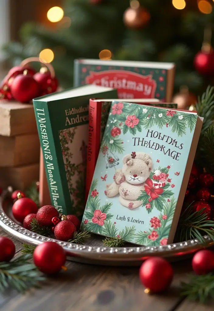 18 Enchanting Christmas Home Decor Ideas Every Book Lover Will Adore! - 10. Holiday-Themed Book Displays