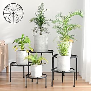 5-Pack Decent Metal Plant Stands, Heavy Duty Flower Pot Stands for Multi...