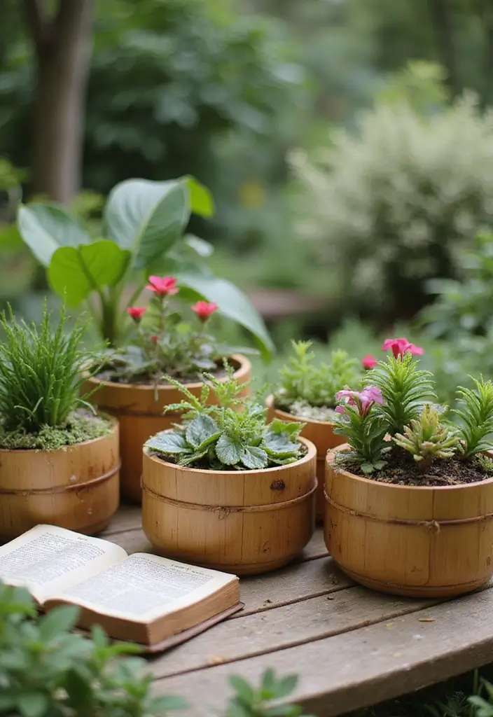 15 DIY Mini Japanese Garden Decor Projects for Book Lovers - 11. Mini Bamboo Planters