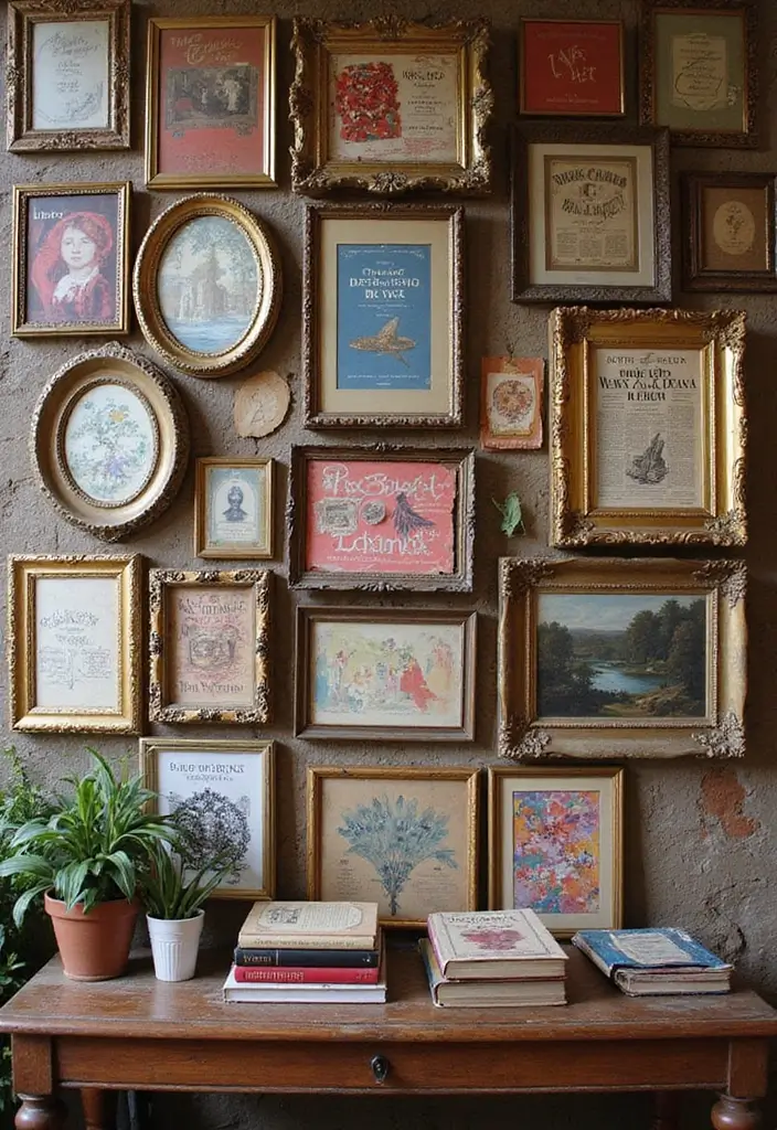 15 Maximalist Vintage Decor Ideas Every Book Lover Needs to Try! - 3. Vintage Find Gallery Wall