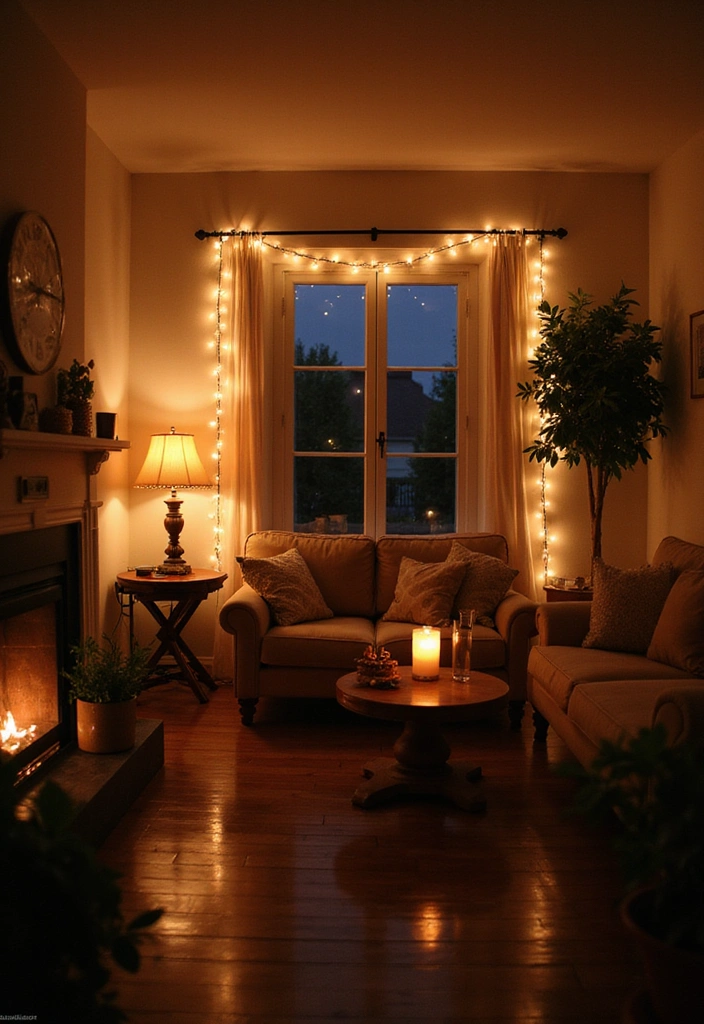 15 Autumn Living Room Decor Ideas Every Book Lover Needs to Try This Fall! - 3. Warm Lighting