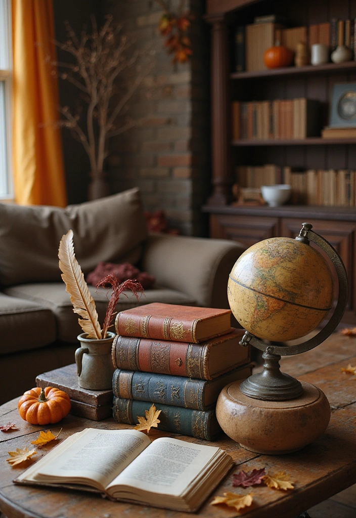 15 Autumn Living Room Decor Ideas Every Book Lover Needs to Try This Fall! - 9. Book-inspired Decor