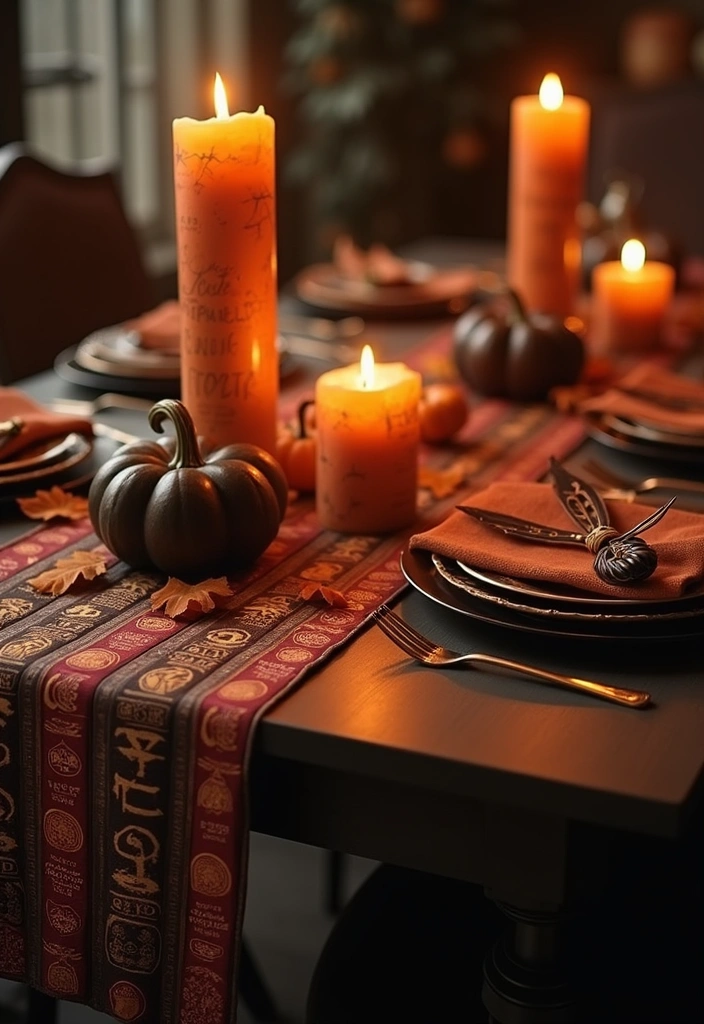 13 DIY Halloween Kitchen Decor Projects Every Book Lover Must Try (#4 Is A Must-See!) - 1. Spooky Book Spines Table Runner
