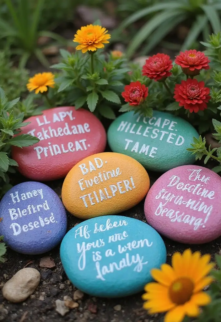 12 Boho Garden Decor Ideas Every Book Lover Will Adore - 4. Literary Quote Garden Stones