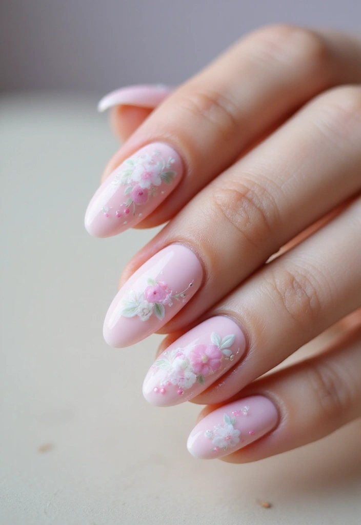 21 January Nail Art Ideas for Book Lovers That Are a Must-See! - 18. Soft Florals with a Book Twist