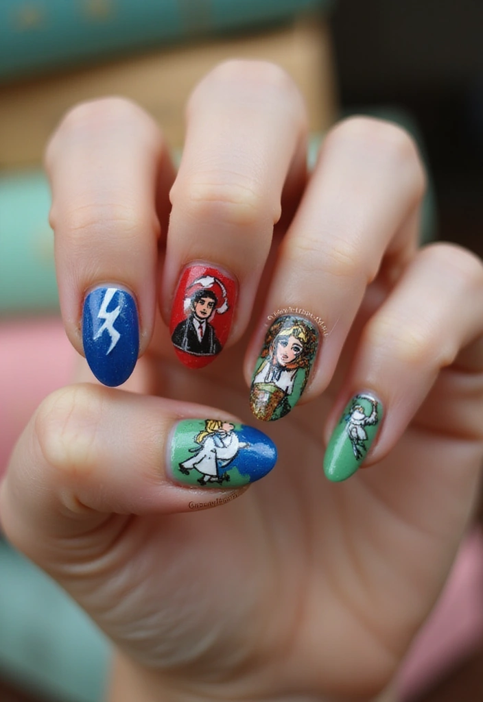 9 Cute Birthday Nail Ideas Every Book Lover Will Love - 5. Bookish Characters
