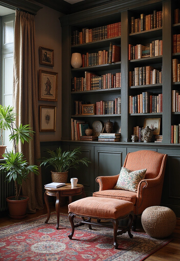 25 Cottagecore Book Nook Inspirations That Will Make You Dream of Reading! - 22. Personal Library Corner