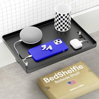 BedShelfie Bedside Shelf for Dorm Room Bunk Bed & Top Bunk, College Dorm...