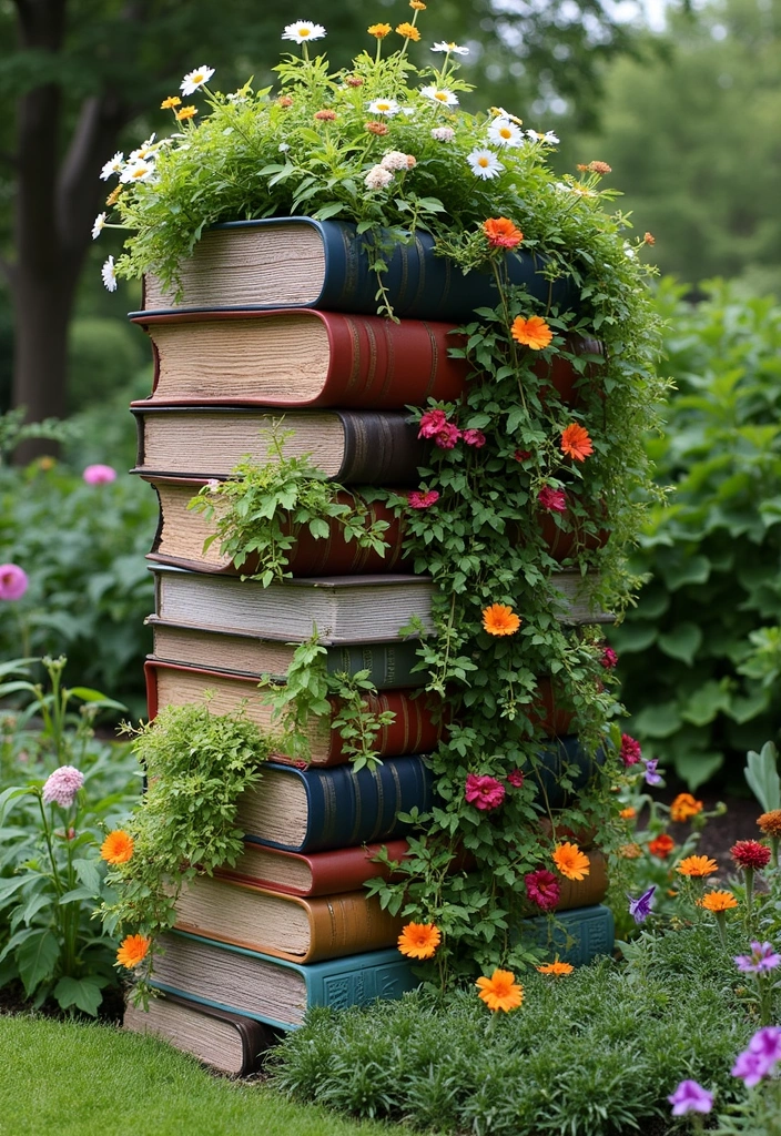 10 DIY Backyard Garden Projects Every Book Lover Will Enjoy - 8. Book Spine Trellis