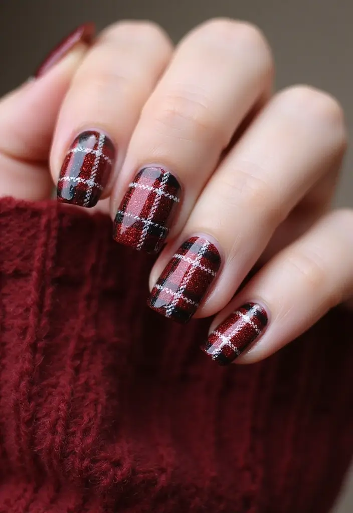 15 November Nail Designs That Will Make Every Book Lover's Heart Skip a Beat! - 7. Warm Flannel