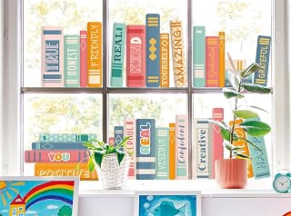 Hippie Boho Book Window Clings Inspirational Book Print Window Stickers ...