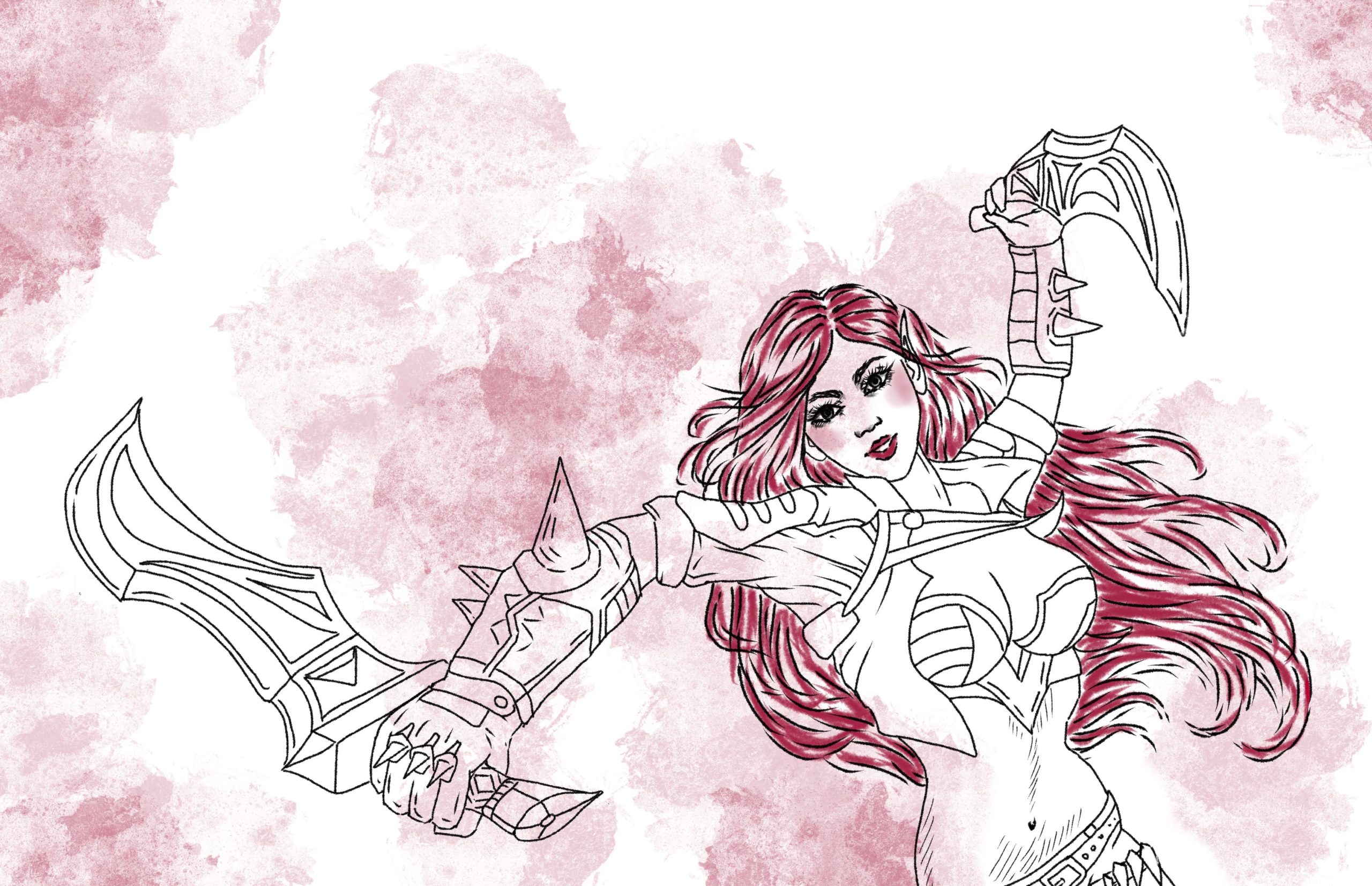 Timelapse fanart drawing of a female thief/rogue