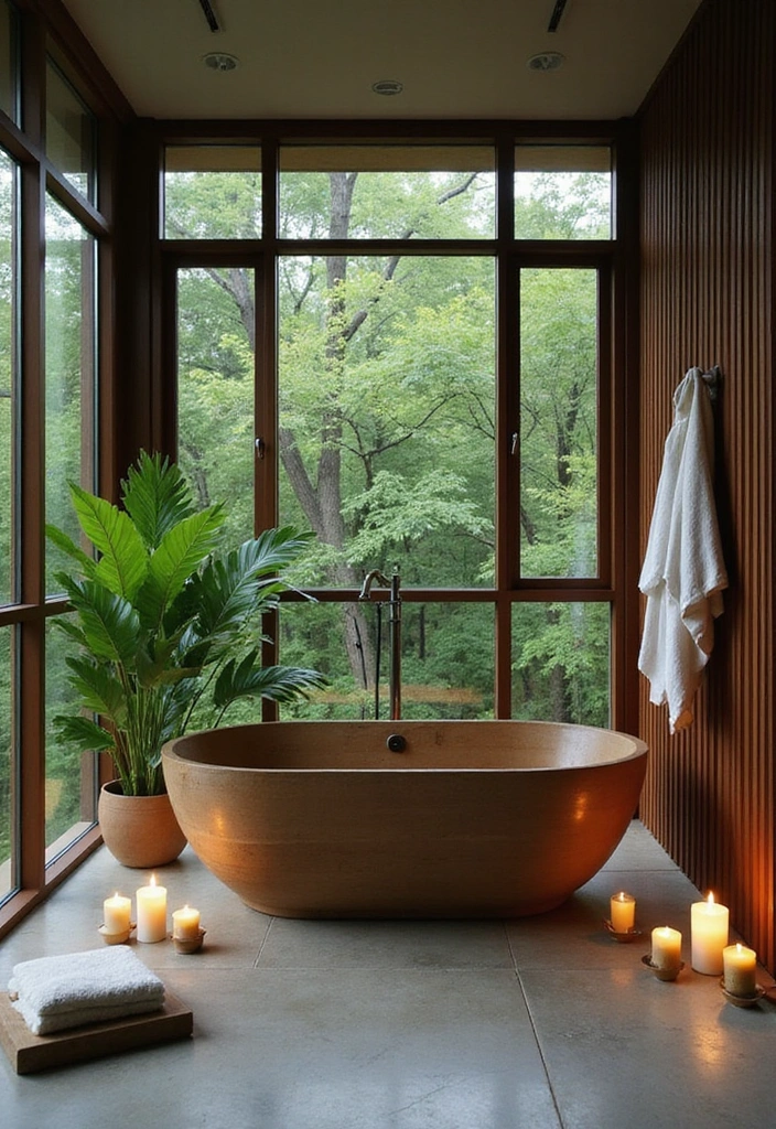 12 Japandi Bathroom Ideas That Book Lovers Can't Resist (You'll Want to Copy #5!) - 4. Freestanding Bathtub as a Focal Point