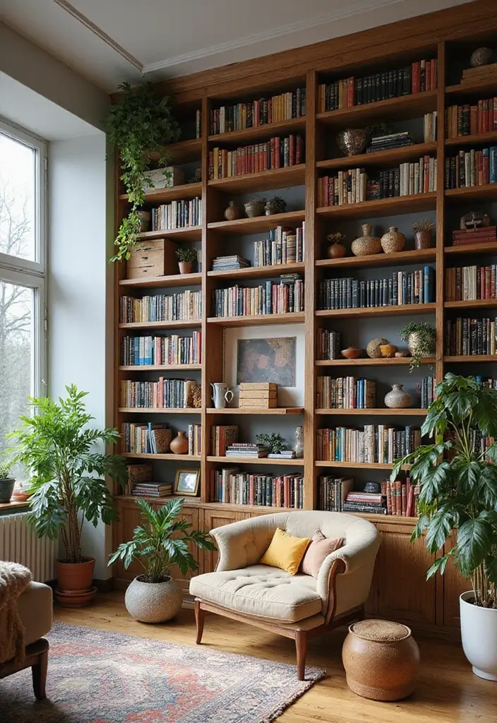 15 Maximalist Living Room Ideas That Every Book Lover Will Adore (You Won't Believe #7!) - 1. Towering Bookshelves That Command Attention