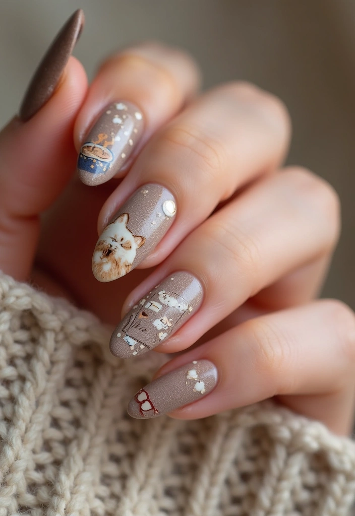 15 November Nail Designs That Will Make Every Book Lover's Heart Skip a Beat! - 1. Cozy Reading Nook