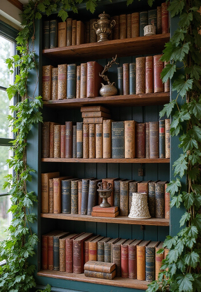 25 Cottagecore Book Nook Inspirations That Will Make You Dream of Reading! - 2. Vintage Bookshelves