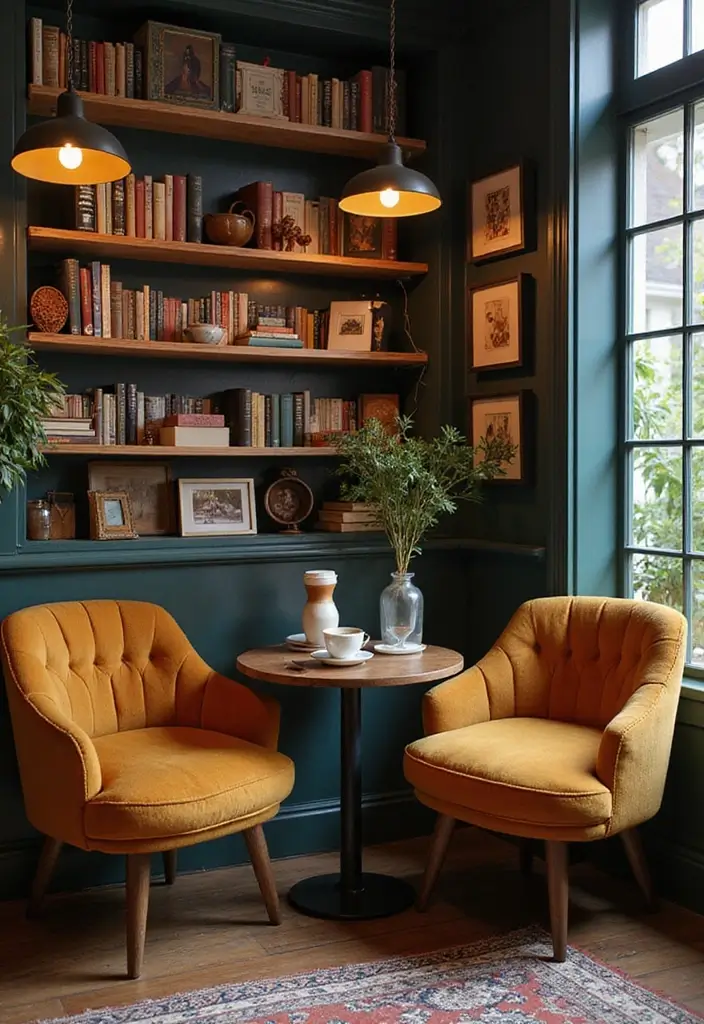 12 Coffee Bar Ideas for Book Lovers (Stylish Home Inspiration) - 2. Cozy Corner Café