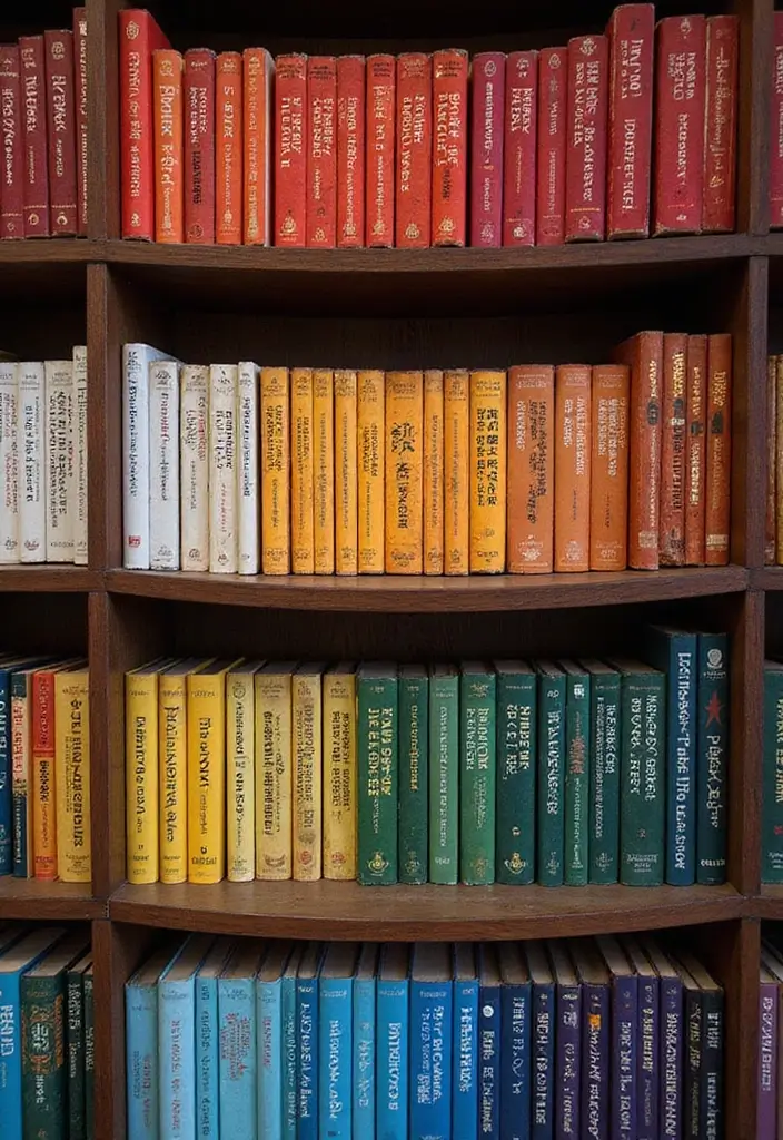 19 Stockholm Room Aesthetic Decor Ideas Every Book Lover Will Love - 12. Colorful Book Spines