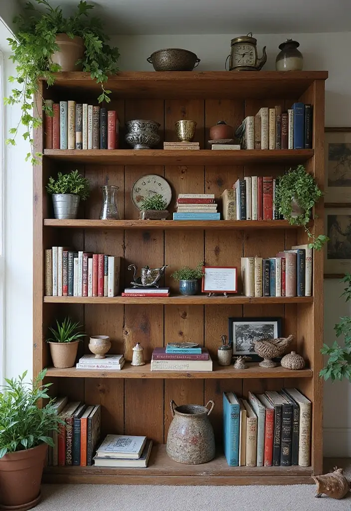 21 Aesthetic Cottagecore Home Decor Ideas That Book Lovers Will Adore! - 6. Rustic Bookshelves