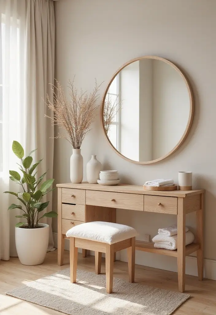 12 Stylish Bedroom Vanity Ideas for Book Lovers - 10. Serene Spa-Inspired Retreat