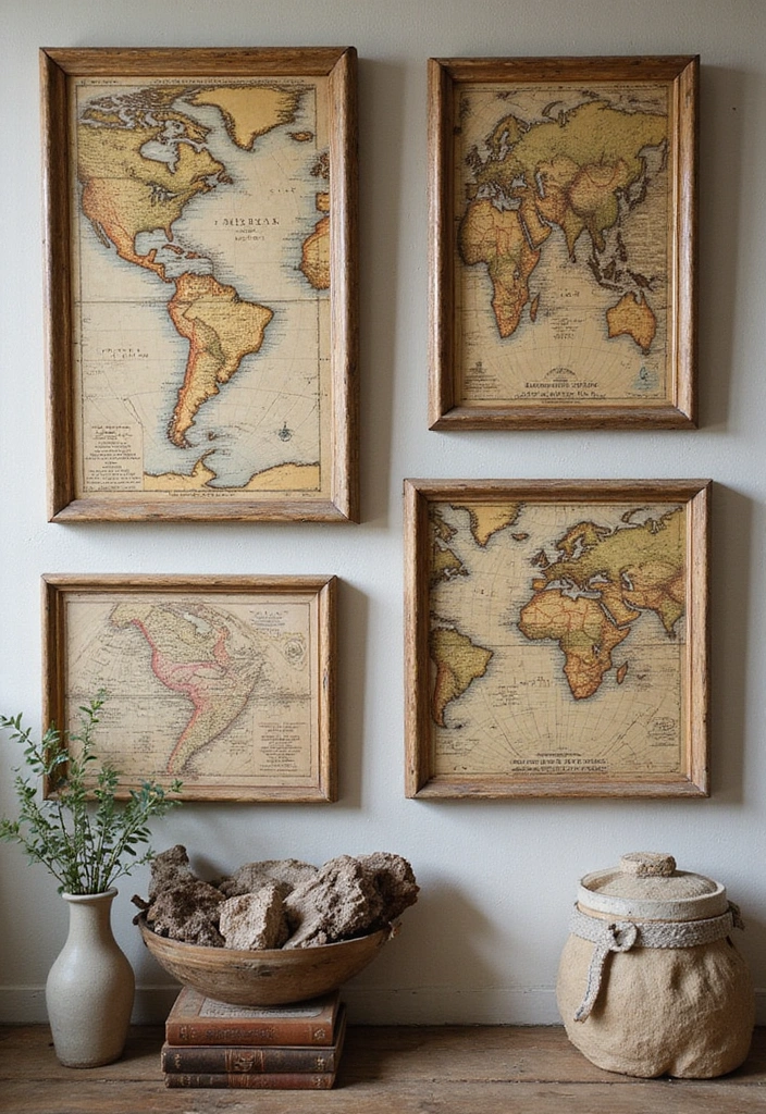16 Retro Wall Decor Ideas for Book Lovers That Will Inspire Your Next Read! - 7. Literary Maps