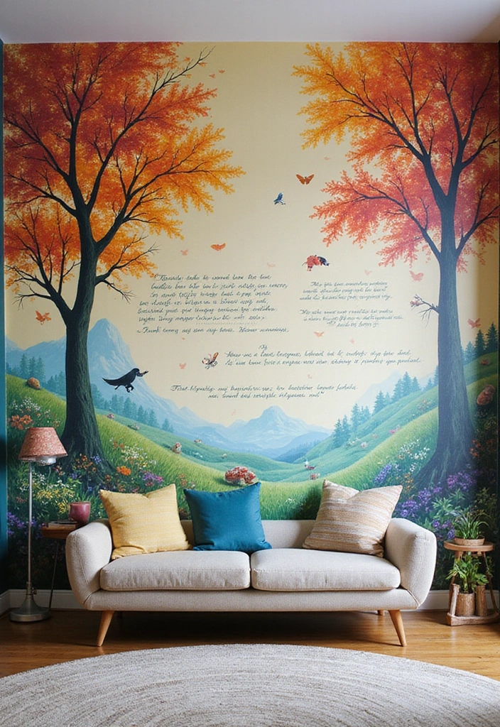 20 Modern Surreal Home Decor Ideas for Book Lovers That'll Leave You Speechless! - 3. Literary Wall Murals