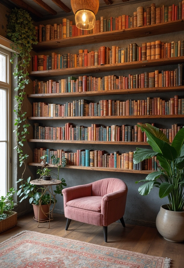 19 Stockholm Room Aesthetic Decor Ideas Every Book Lover Will Love - 2. Book Wall with Floating Shelves