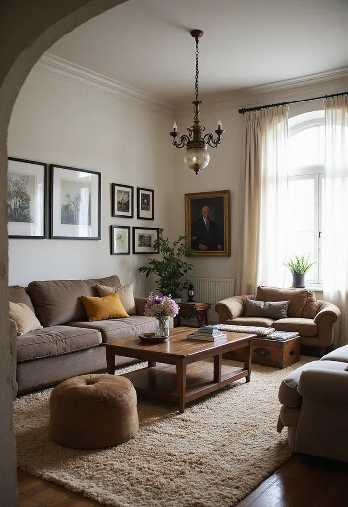 15 Maximalist Living Room Ideas That Every Book Lover Will Adore (You Won't Believe #7!) - 11. Mix and Match Furniture Styles